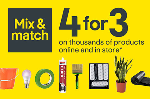 4 for 3 on thousands of products online and in store. Terms & conditions apply, see the *Terms & conditions at the end of the page.